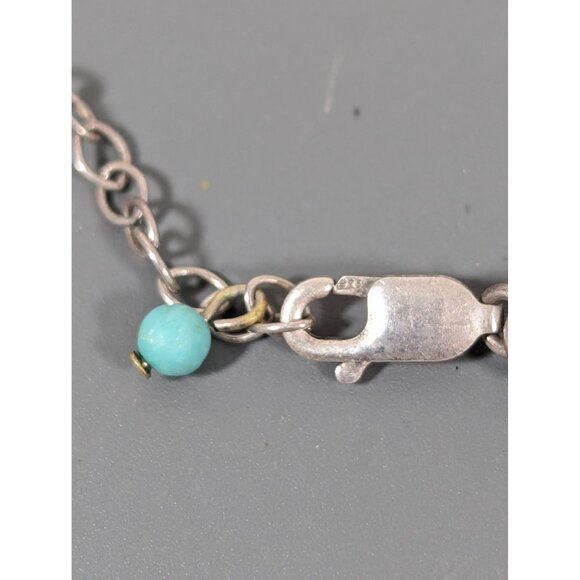 Faux Turquiose Green Stone Chip Coral Cord Necklace Western Boho 18" - Picture 10 of 11